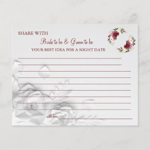 Watercolor Flower share a date night idea card Flyer