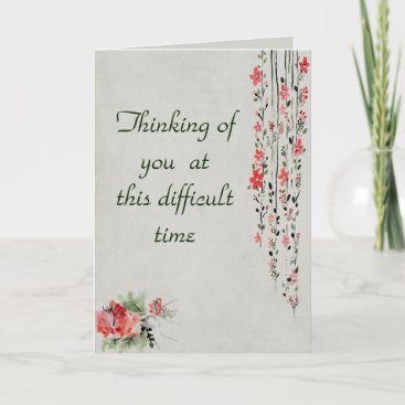 Watercolor Flower sympathy for loss of husband Card
