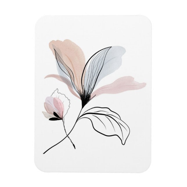 Watercolor Flower Throw Pillow Magnet (Vertical)