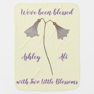 Watercolor Flower Twins Baby Blanket