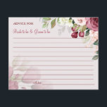 Watercolor Flower Wedding Advice card shower Flyer<br><div class="desc">Add your information and for further customization,  click the link "click to customize further".
~ Check collection for matching games,  invitation,  signs,  and more ~</div>