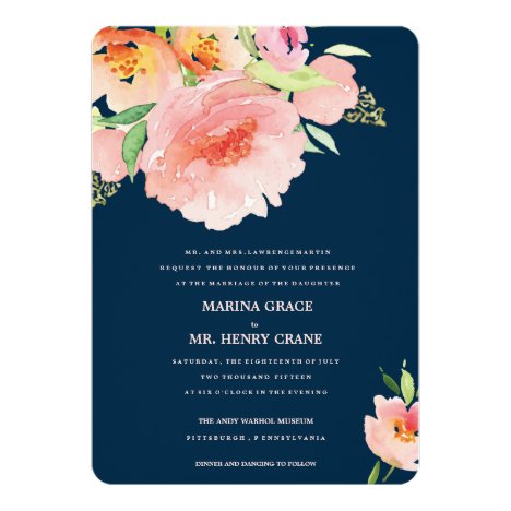 watercolor flower wedding invitation • MARINA