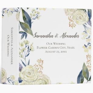 Watercolor Flower Wedding Planner Photo Album 3 Ring Binder