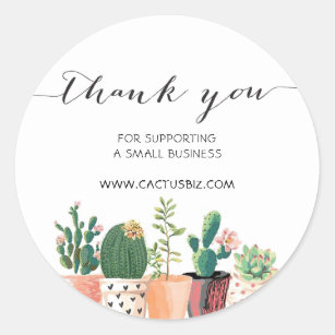 labels tags Peel and stick cactus Thank you stickers 