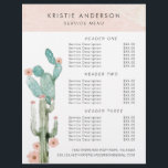 Watercolor Flowering Cactus Pricing & Services Flyer<br><div class="desc">Beautiful Designer Watercolor Flowering Cactus Pricing & Services Flyer for your business.  All images and text can be modified to suit your needs. To adjust the layout,  enter your text and then use the Customize function to change positioning and font sizes.</div>