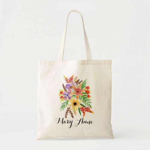 Watercolor Flowers 02 Tote Bag