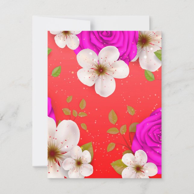 Watercolor Flowers 14 Note Card (Front)