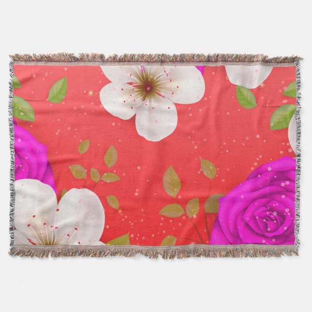 Watercolor Flowers 14 Throw Blanket (Front)