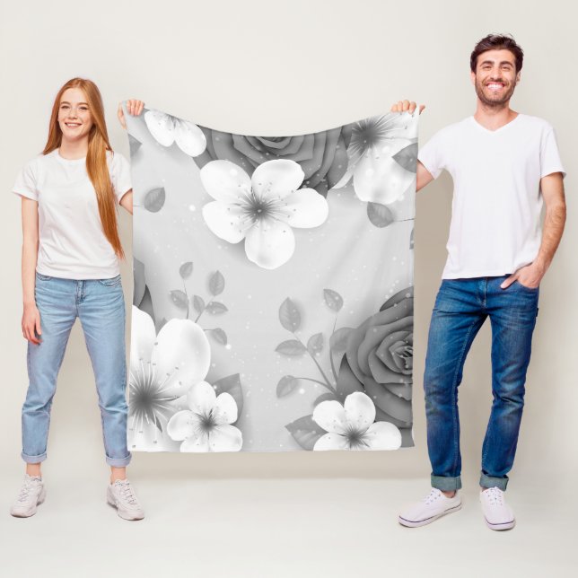 Watercolor Flowers 15 Fleece Blanket (In Situ)