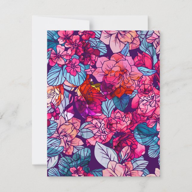 Watercolor Flowers 16 Note Card (Front)