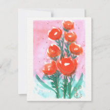 Watercolor Flowers-1 (4.25”x5.5”) Flat Note Card