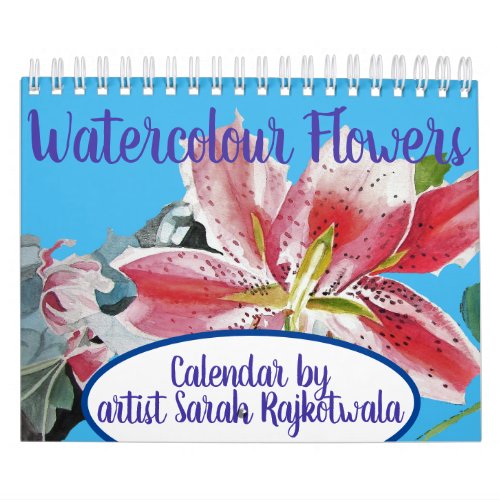 Watercolor Flowers 2022 Calendar Hand Painted Art