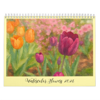 Watercolor Flowers 2026 Calendar