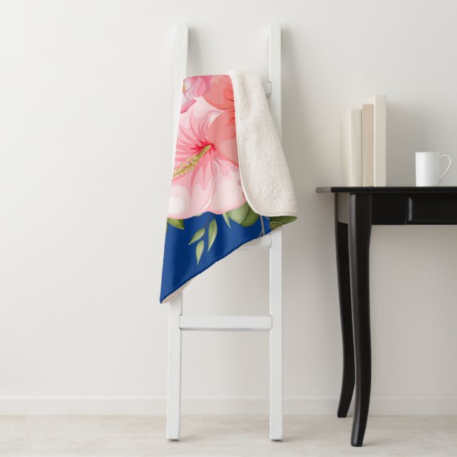 Watercolor Flowers 21 Sherpa Blanket (In Situ)