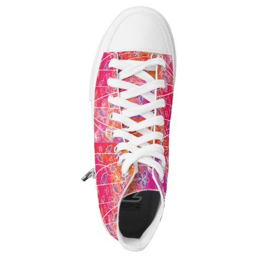 Watercolor Flowers 2 High-Top Sneakers | Zazzle