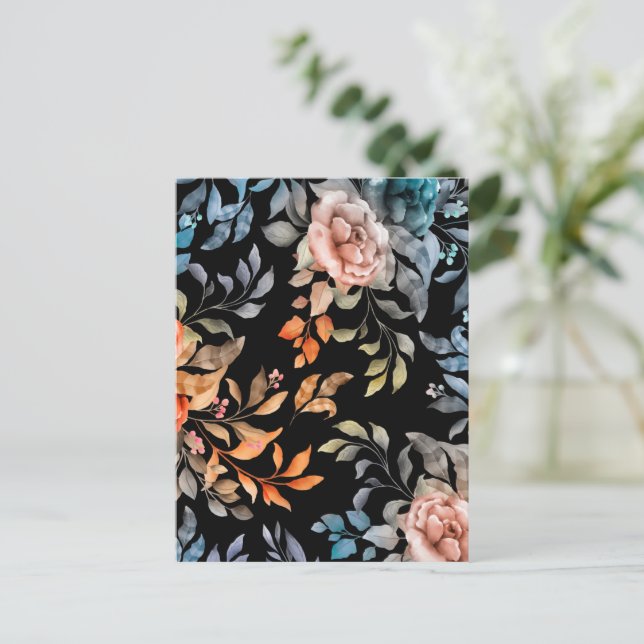 Watercolor Flowers 4 Postcard (Standing Front)