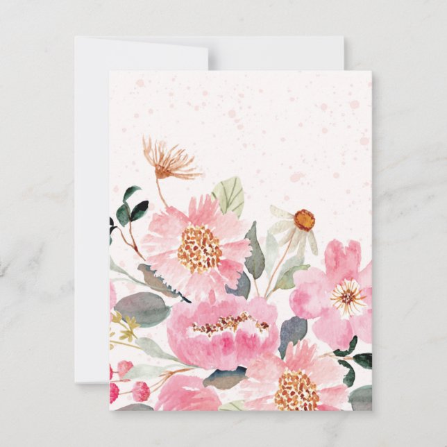Watercolor Flowers 5 Note Card (Front)