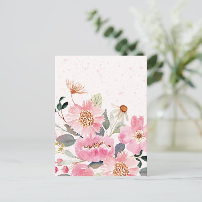 Watercolor Flowers 5 Postcard (Standing Front)