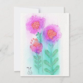 Watercolor Flowers-6 (4.25”x5.5”) Flat Note Card