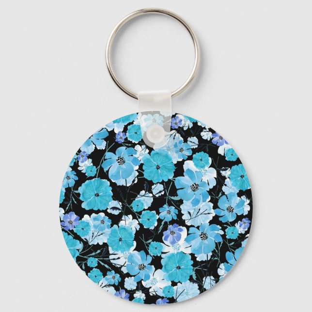Watercolor Flowers: A Delicate Tapestry Keychain (Front)