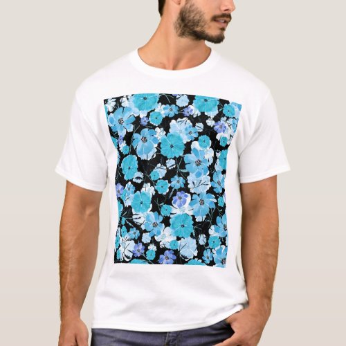 Watercolor Flowers A Delicate Tapestry T_Shirt