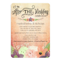 Watercolor Flowers After Wedding Party Invitations