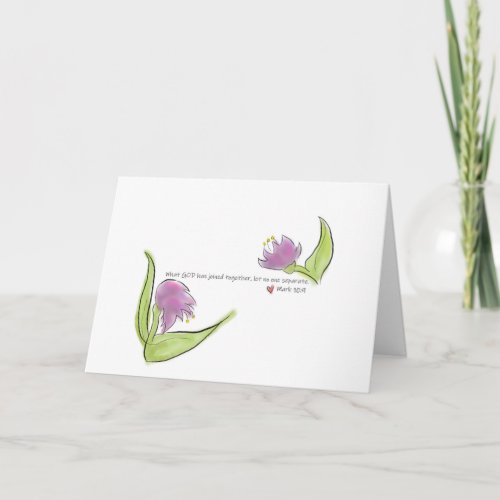 Watercolor Flowers and Bible Verse Engagement Card