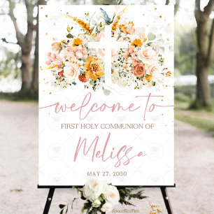 Watercolor Flowers and gold religious board