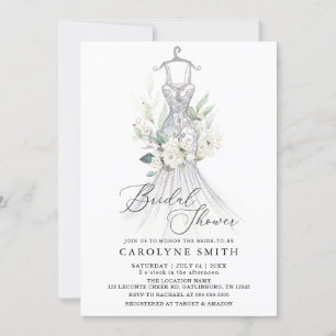 Watercolor Flowers and Greenery Bridal Shower Invitation
