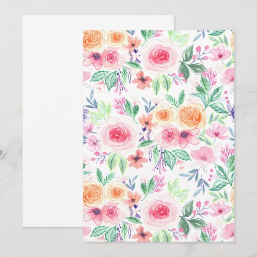 Watercolor flowers and leaves (Front/Back)