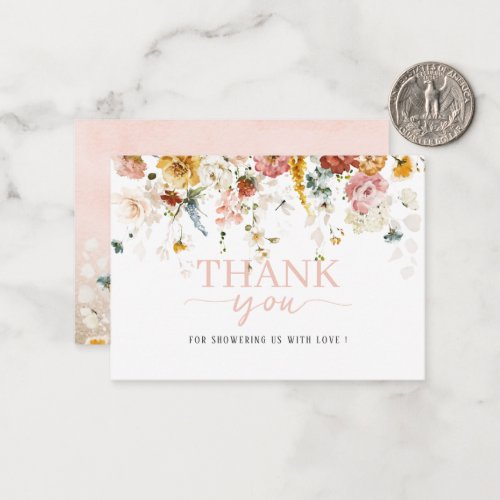  Watercolor flowers baby in bloom thank you baby s Note Card