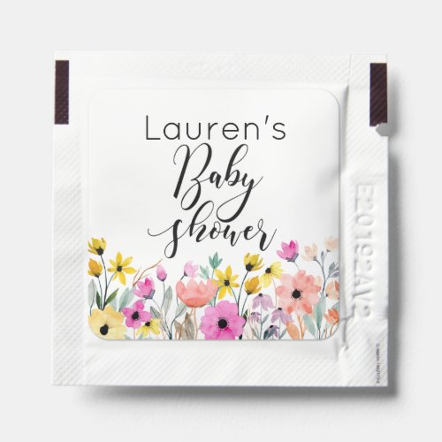 Watercolor Flowers Baby Shower Hand Sanitizer Packet