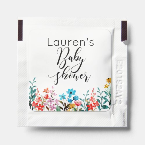 Watercolor Flowers Baby Shower Hand Sanitizer Packet