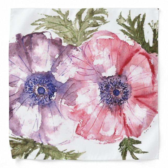 Watercolor flowers bandana (Front)