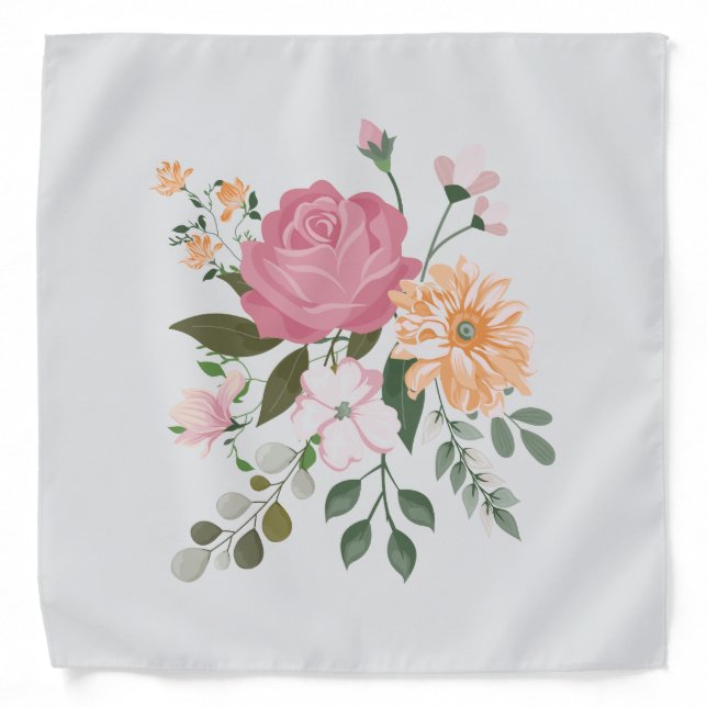 Watercolor flowers bandana (Front)
