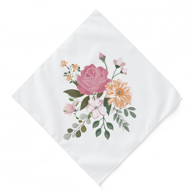 Watercolor flowers  bandana (Front)