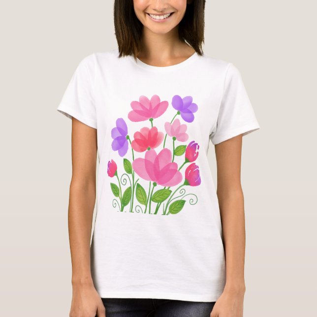 Watercolor Flowers Banquet Design-42704 T-Shirt (Front)