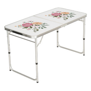 Watercolor flowers beer pong table
