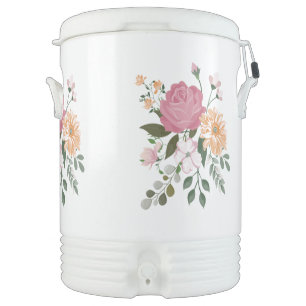 Watercolor flowers beverage cooler