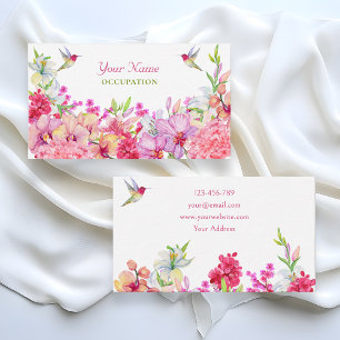 Watercolor Flowers Bird garden  Business Card