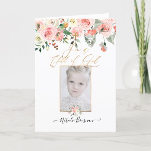 Watercolor Flowers Blush Roses LDS Baptism Program