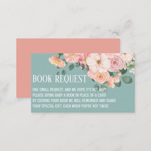 Watercolor Flowers Boho Chic  Book Request Enclosure Card