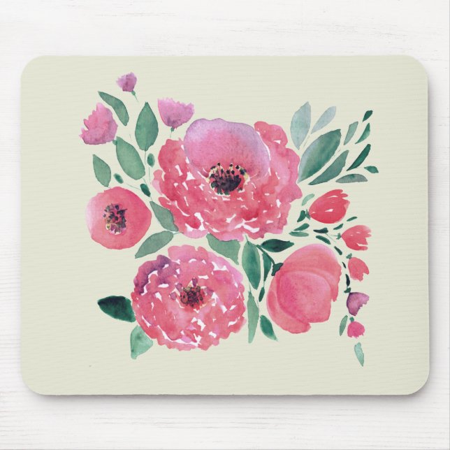 Watercolor flowers, bouquet 2 mouse pad (Front)