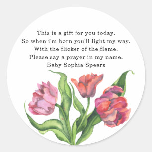 Watercolor flowers bouquet - Prayer Candle Label
