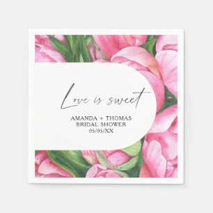 Watercolor flowers - Bridal shower Napkins