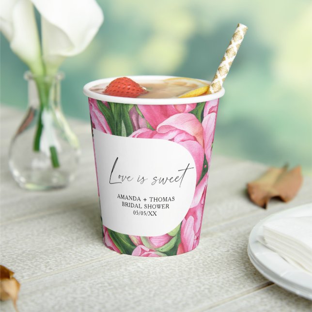 Watercolor flowers - Bridal shower Paper Cups (Insitu)