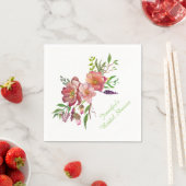 Watercolor Flowers Bridal Shower Paper Napkins (Insitu)