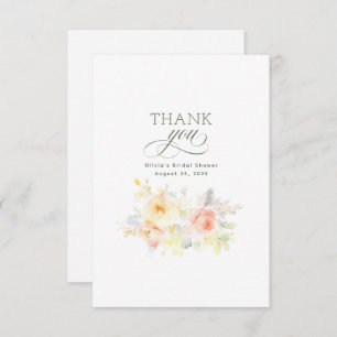 Watercolor Flowers Bridal Shower Thank You
