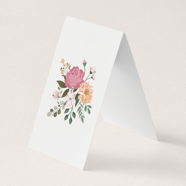 Watercolor flowers business card (Back)