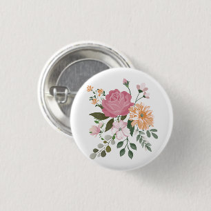 Watercolor flowers button